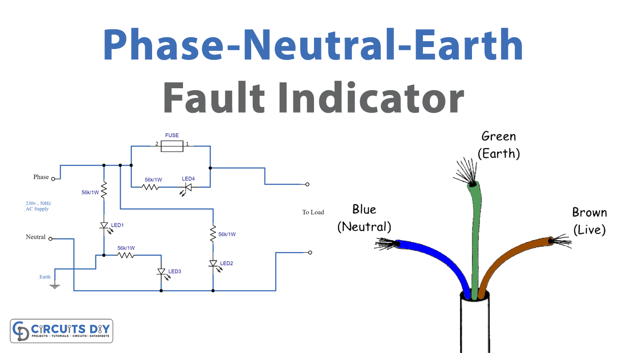 Phase neutral earth fault indicator circuit example